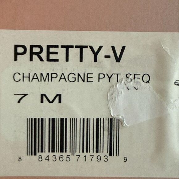 NWT Lisa Vicky Pretty-V Champagne PYT Sequin Mules.  Size 7 - Picture 4 of 5